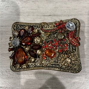 Vintage Chico's Rhinestone belt Buckle embellished with multiple crystals 1995